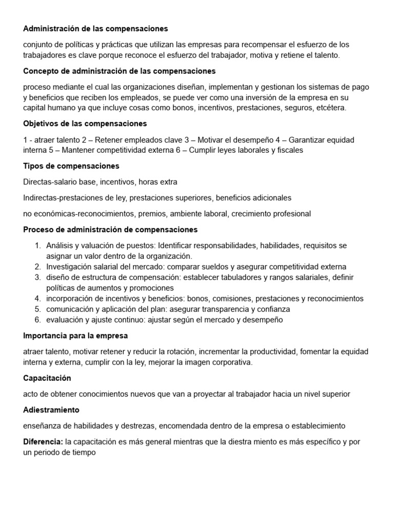 Administración de Compensaciones y Capacitación | PDF | Business ...