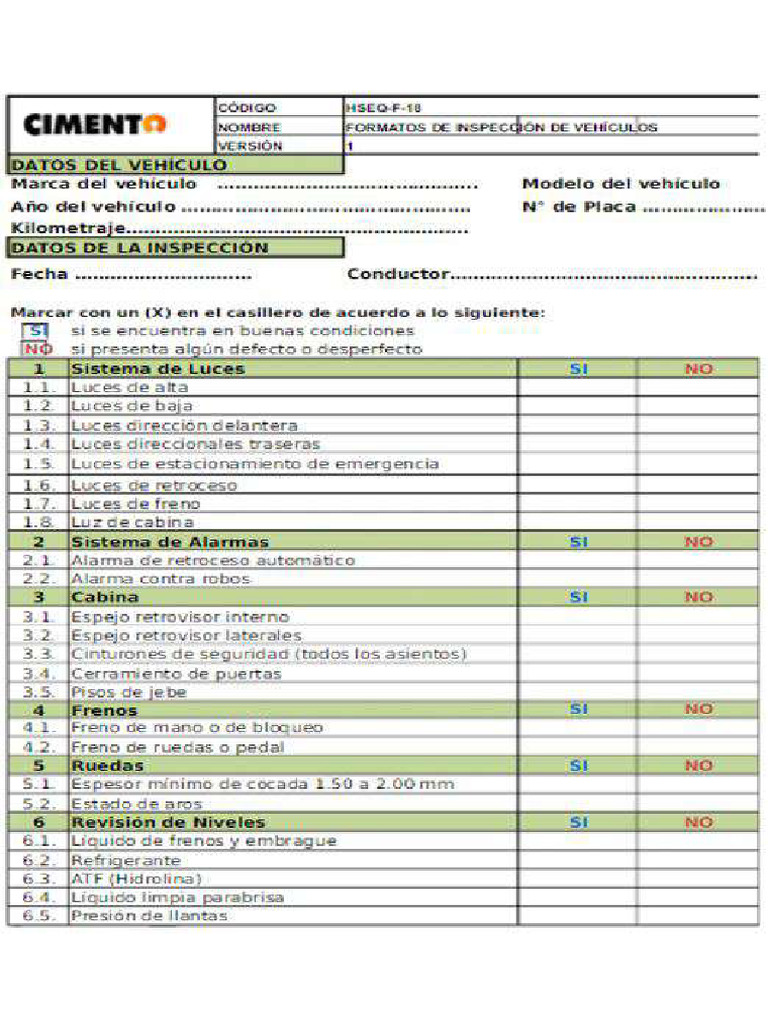 Inspección de Vehículos | PDF