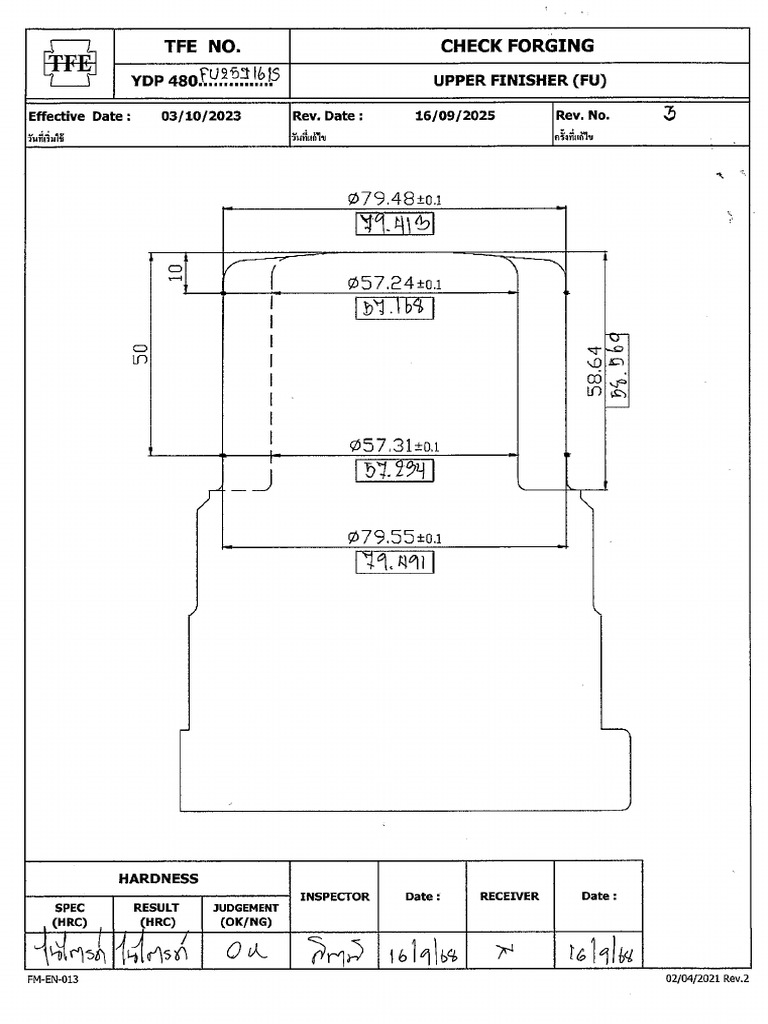 Fm-En-013 Check Forging Ydp480 Fu | PDF