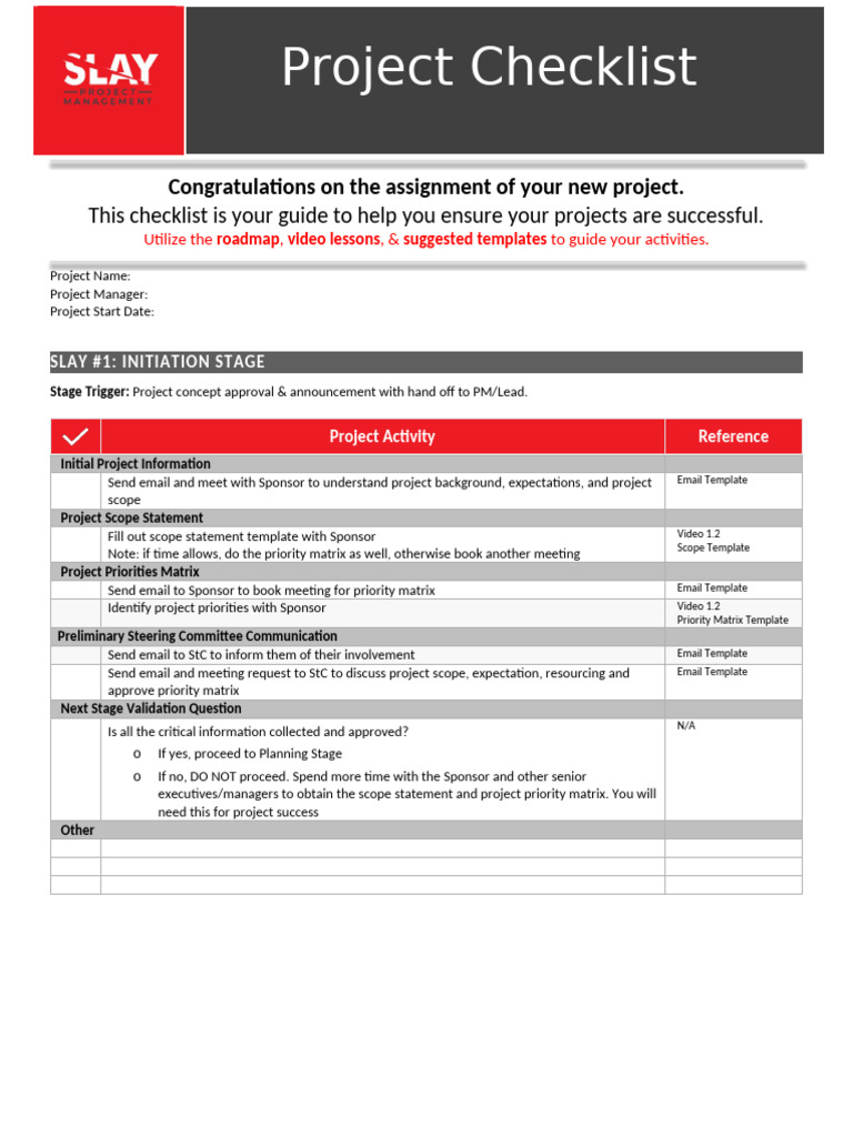 Comprehensive Project Management Checklist | PDF | Microsoft Power ...