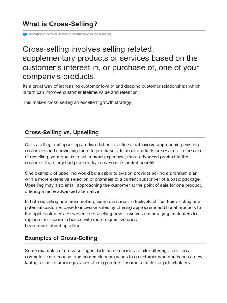 Effective Cross-Selling Strategies | PDF | Sales | Customer Experience