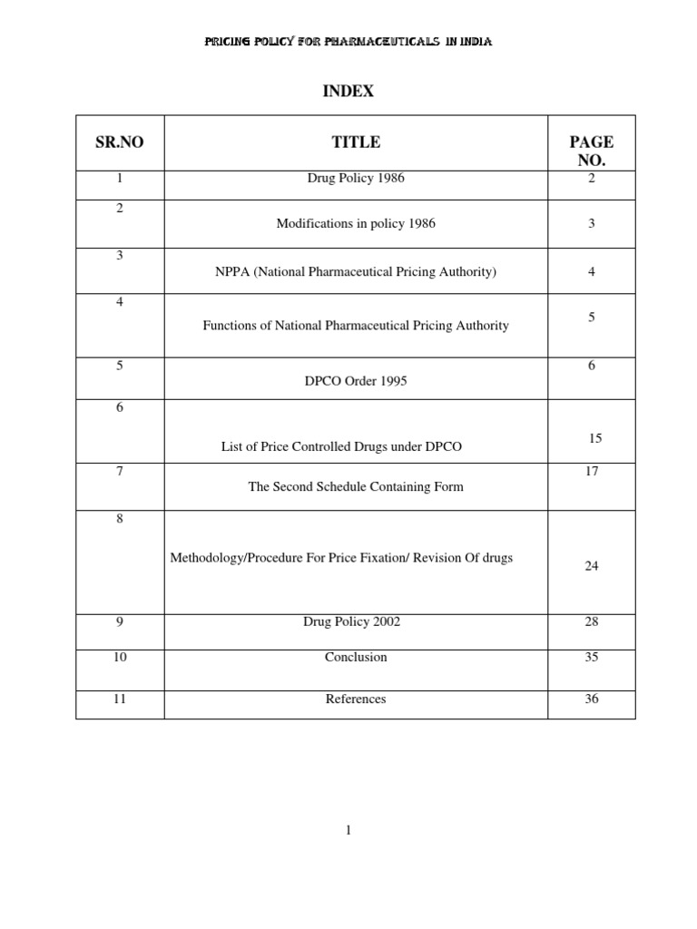 Pharmaceutical Pricing Policy in India | PDF | Pharmaceutical Drug ...