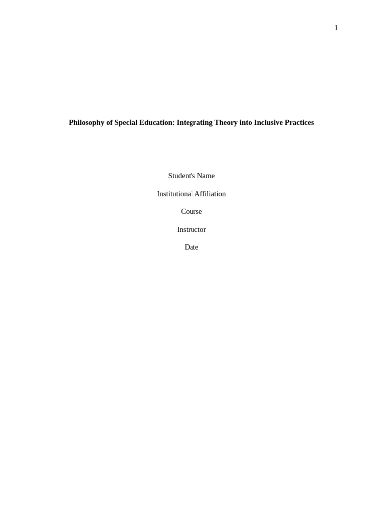 Inclusive Education Philosophy Explained | PDF | Inclusion (Education ...