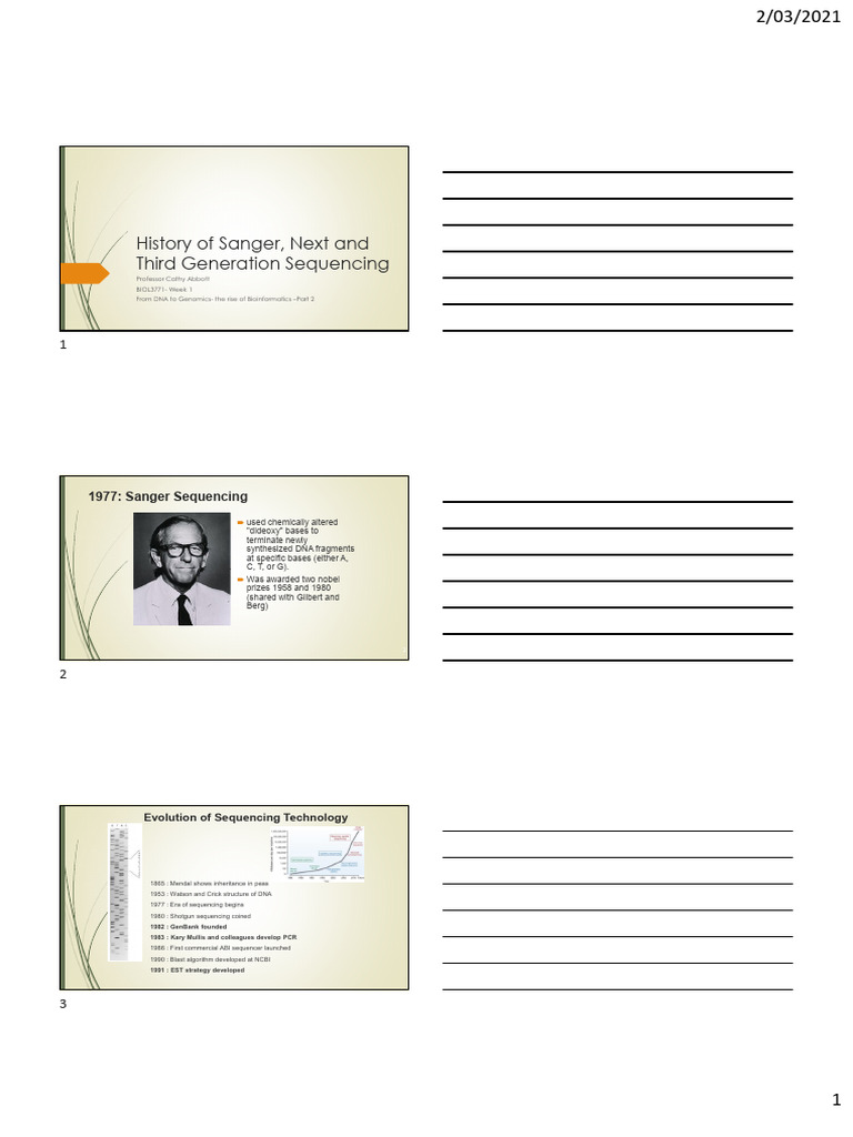 Evolution of DNA Sequencing Methods | PDF | Dna Sequencing | Genomics