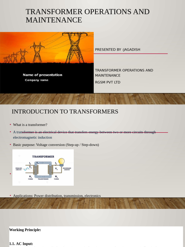 Transformer Operations & Maintenance Guide | PDF | Transformer ...