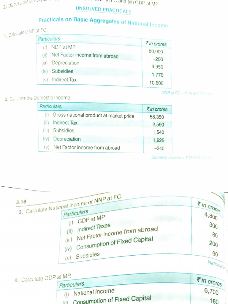 National Income Calculation Practices | PDF | Gross Domestic Product ...