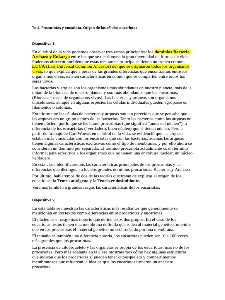 Procariotas y Eucariotas: Orígenes y Diferencias | PDF | Archaea | Las ...