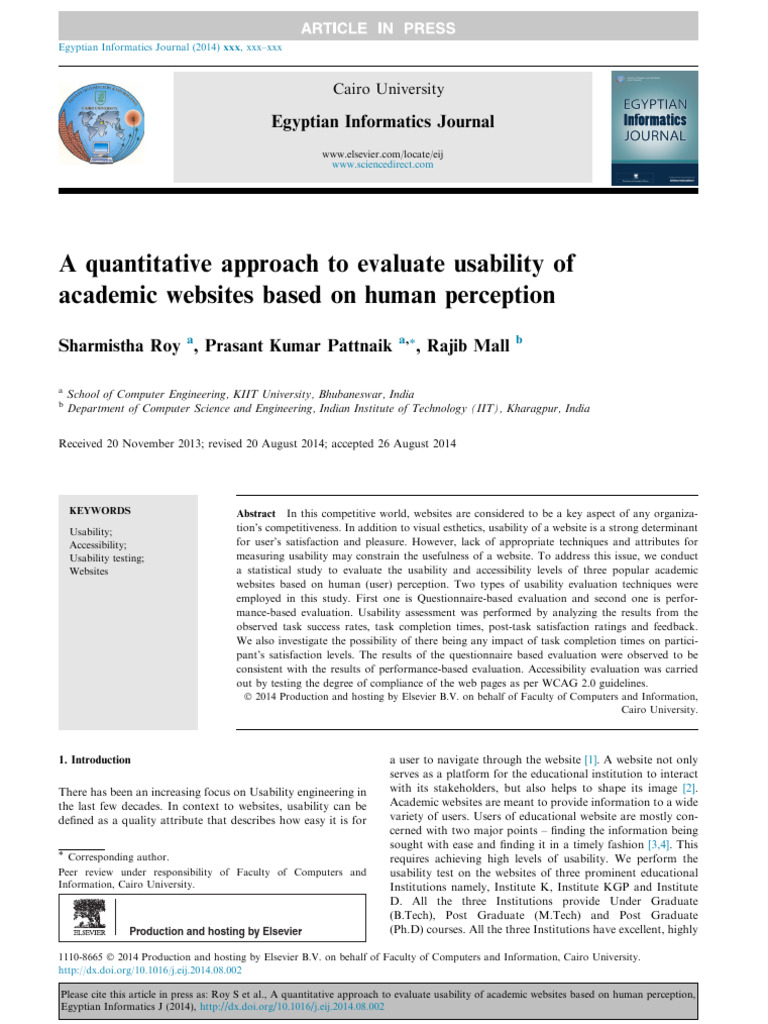 A Quantitative Approach To Evaluate Usability of | PDF | Usability ...
