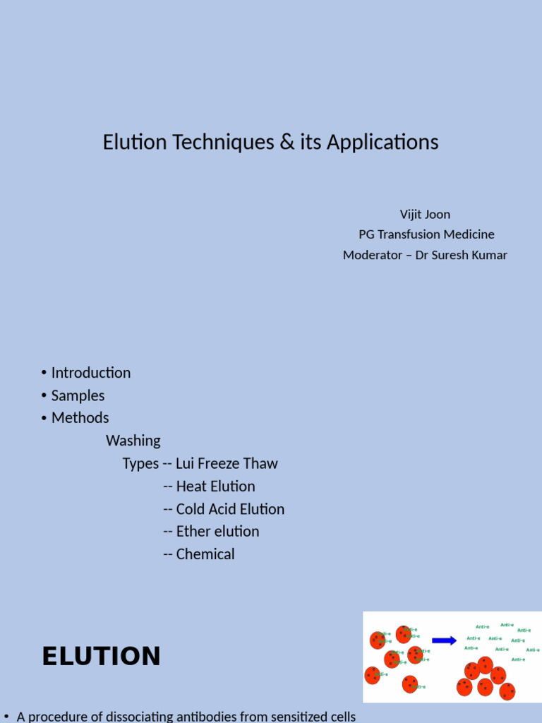 Elution Techniques in Serology | PDF | Antibody | Elution
