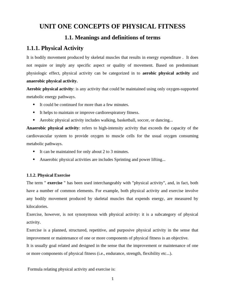 Concepts of Physical Fitness Explained | PDF | Physical Fitness ...