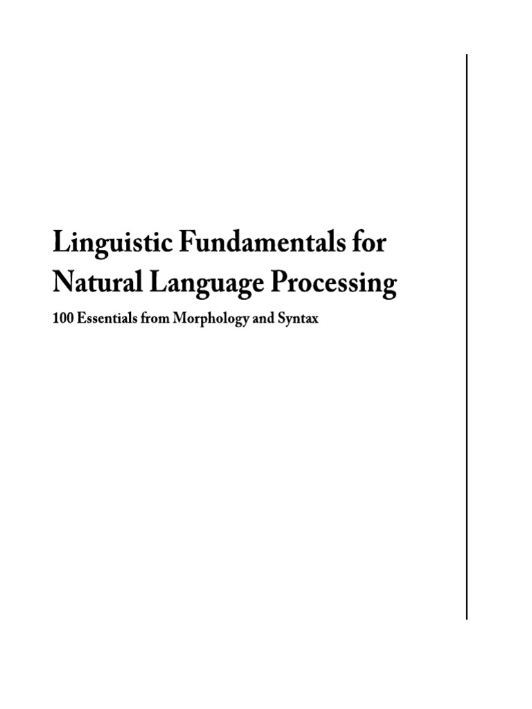 Linguistic Fundamentals For | PDF | Morphology (Linguistics) | Word
