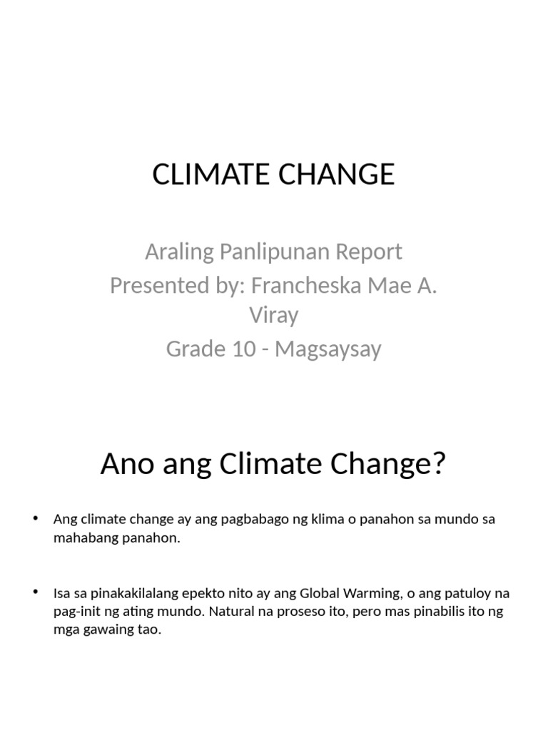 Climate Change Report Francheska Viray | PDF