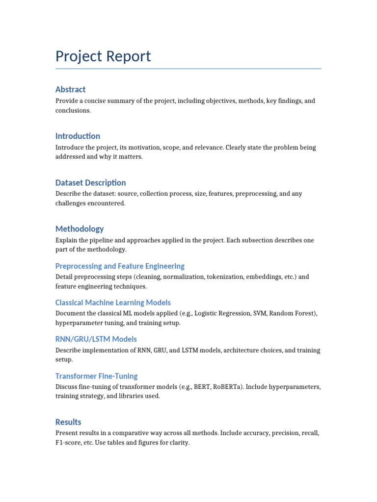 Comprehensive Project Report on ML Models | PDF