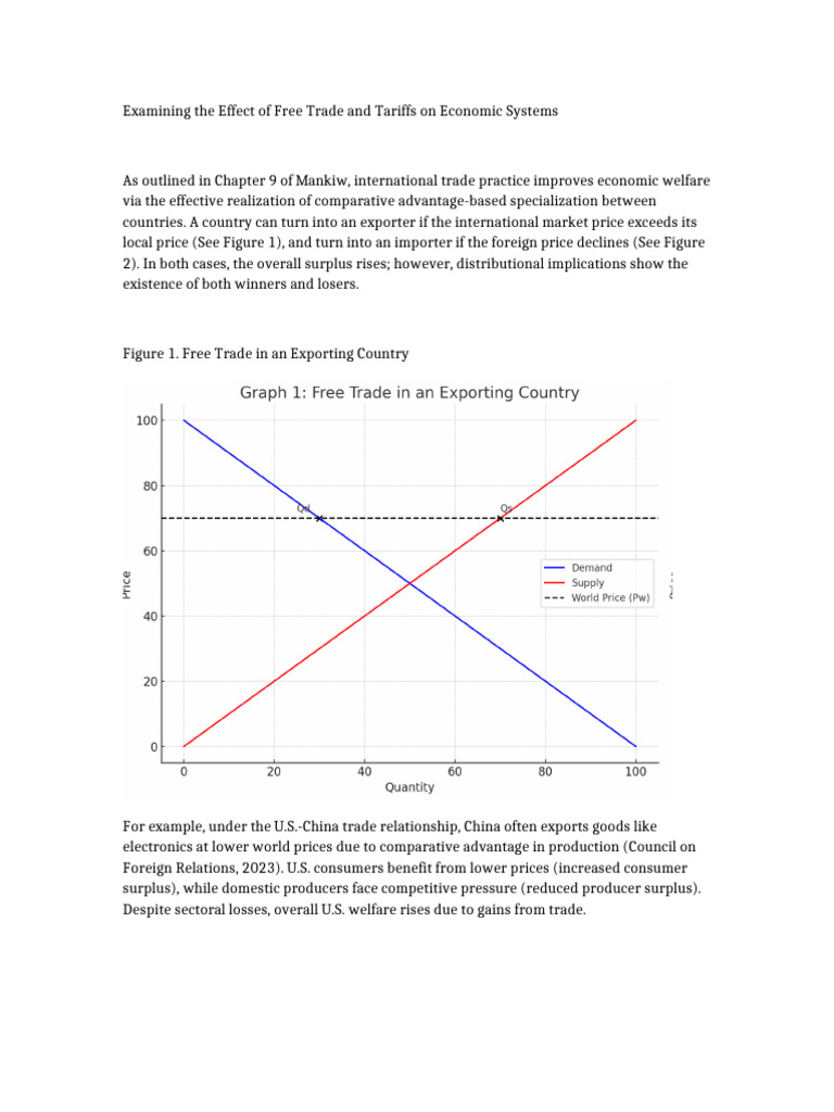 Free Trade vs. Tariffs: Economic Impacts | PDF | Free Trade | Tariff