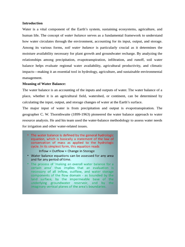 Understanding Soil Water Balance Essentials | PDF | Surface Runoff ...
