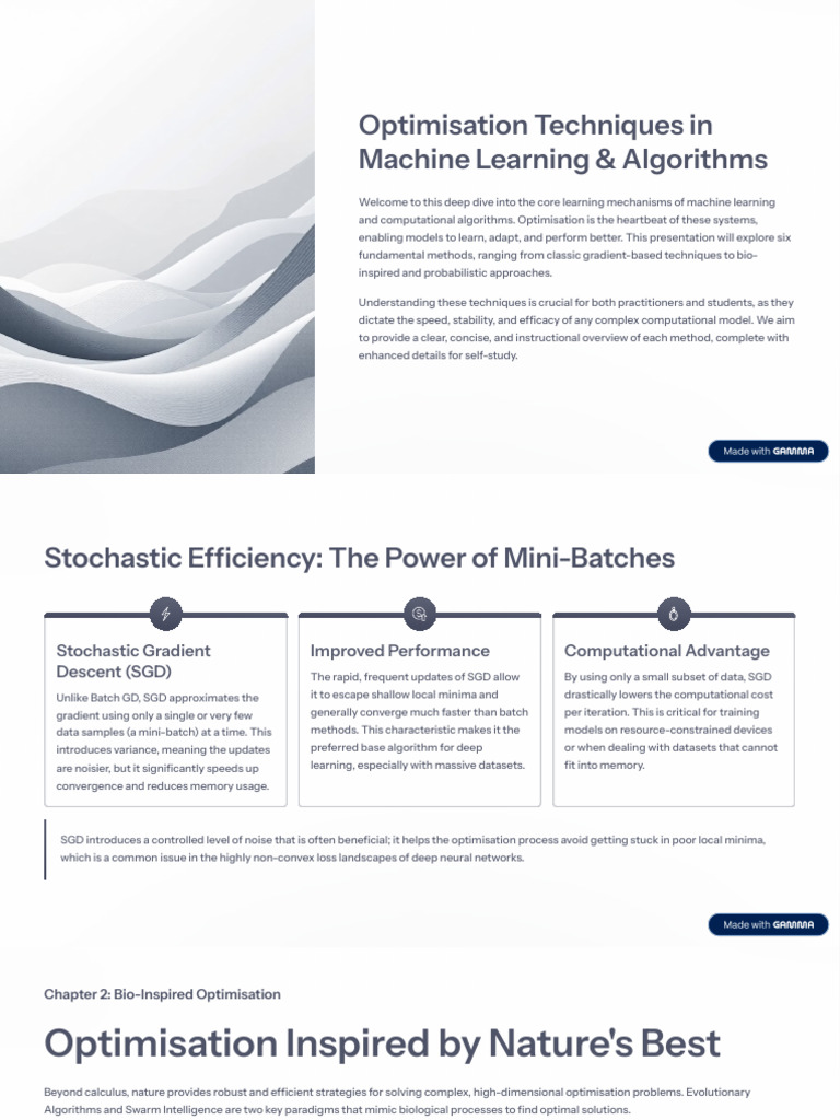 Machine Learning Optimisation Techniques | PDF | Mathematical ...