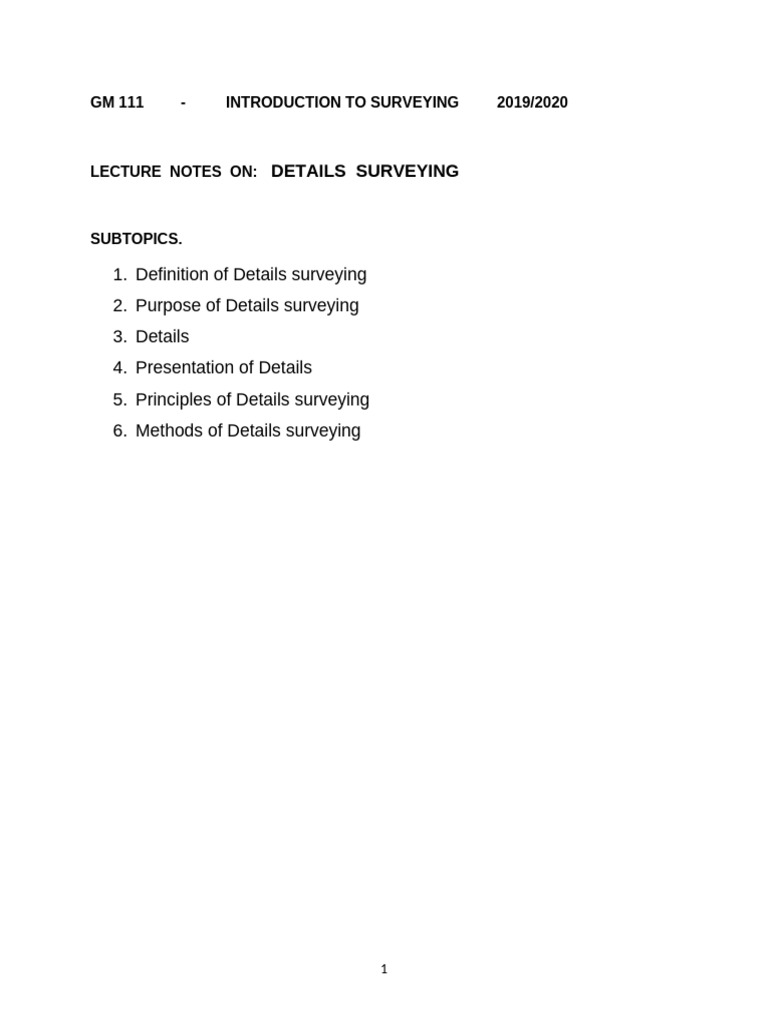 Details Surveying: Methods & Principles | PDF | Surveying ...