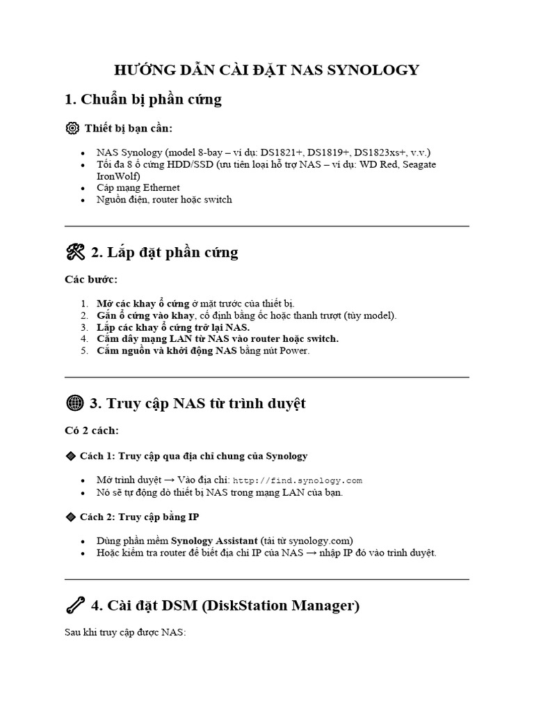 NAS Synology User Manual | PDF