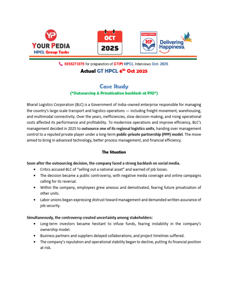 BLC Outsourcing Controversy Analysis | PDF | Employment | Privatization