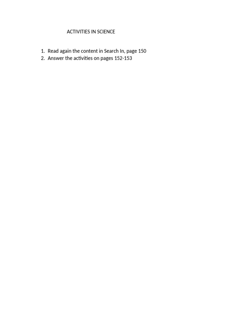 Science Activities | PDF