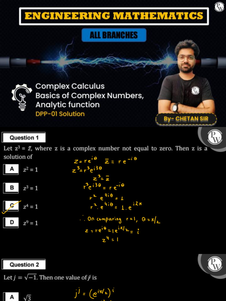 Complex Calculus DPP 01 Discussion Notes | PDF