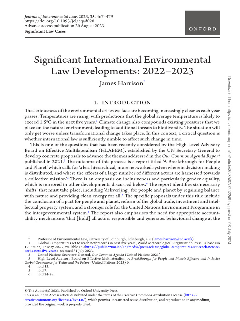 International Environmental Law Updates 2023 | PDF | United Nations ...
