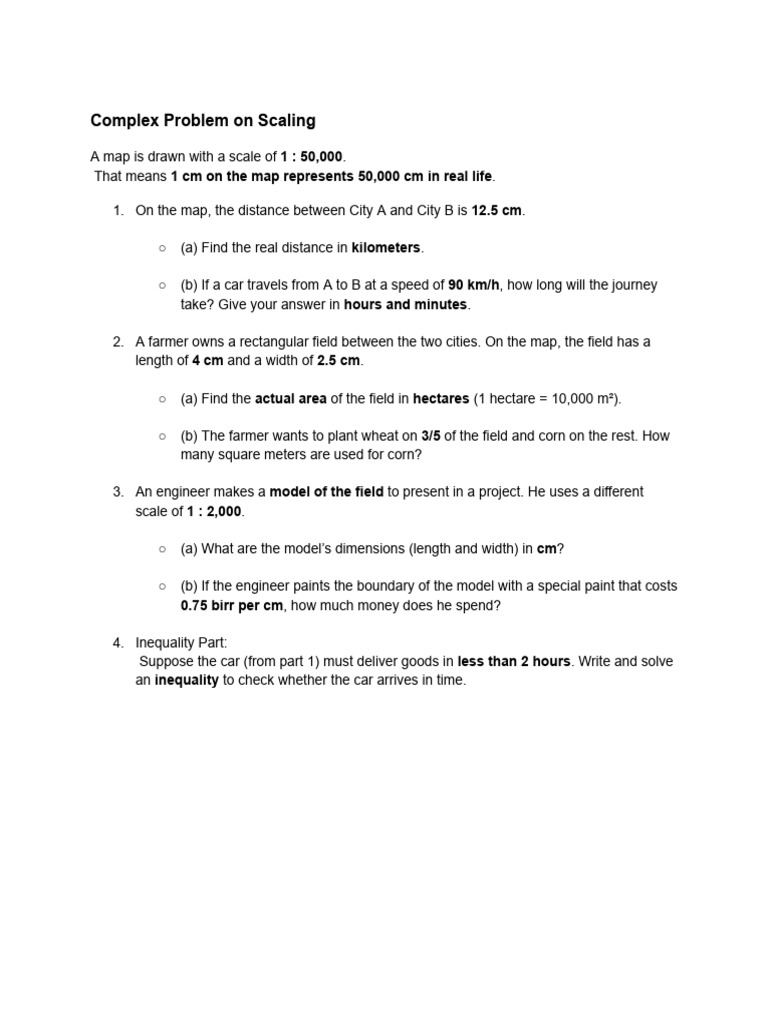 Scaling Problems in Distance and Area | PDF