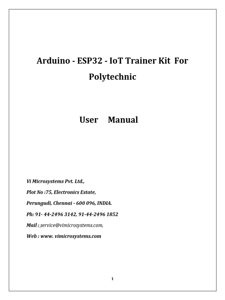Arduino ESP32 IoT Trainer Manual | PDF | Arduino | Internet Of Things
