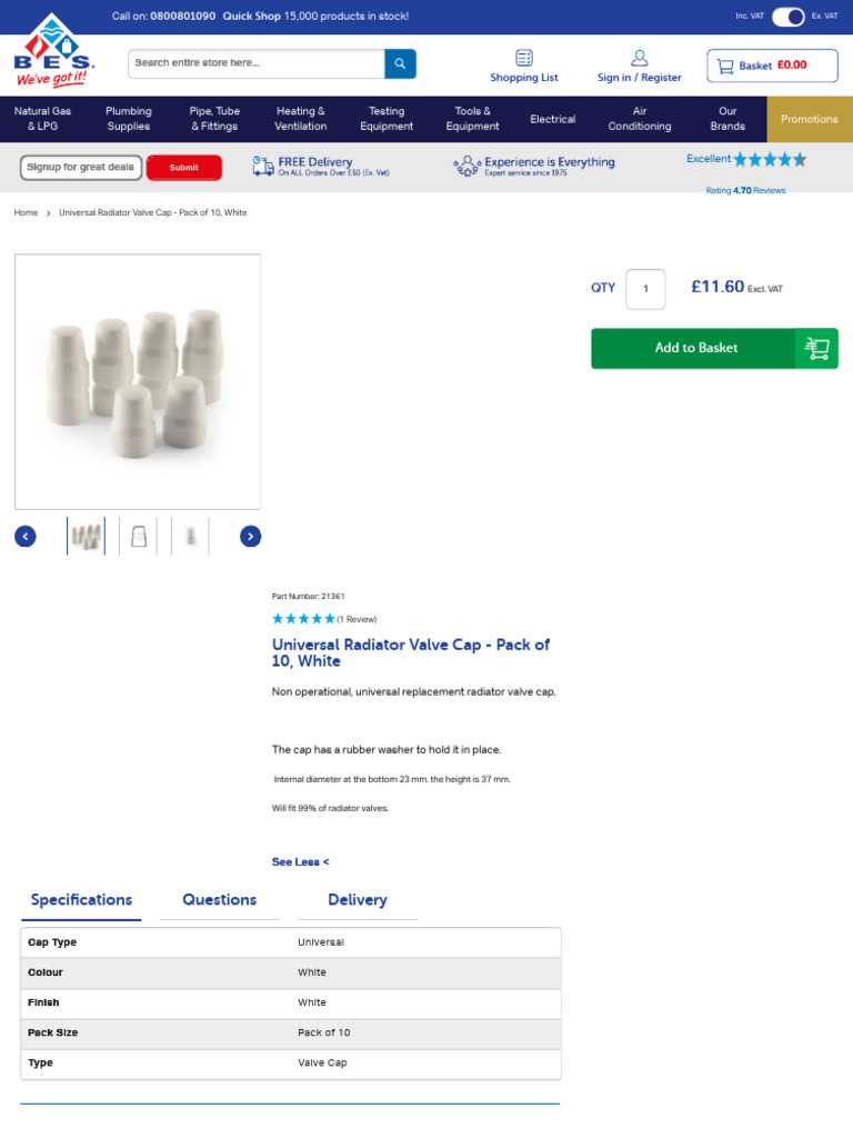 Universal Radiator Valve Caps - 10 Pack | PDF | Pipe (Fluid Conveyance ...