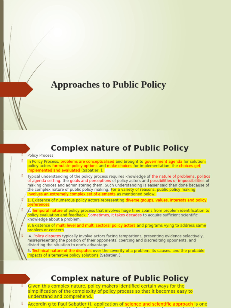 Approaches To Public Policy | PDF | Conceptual Model | Theory