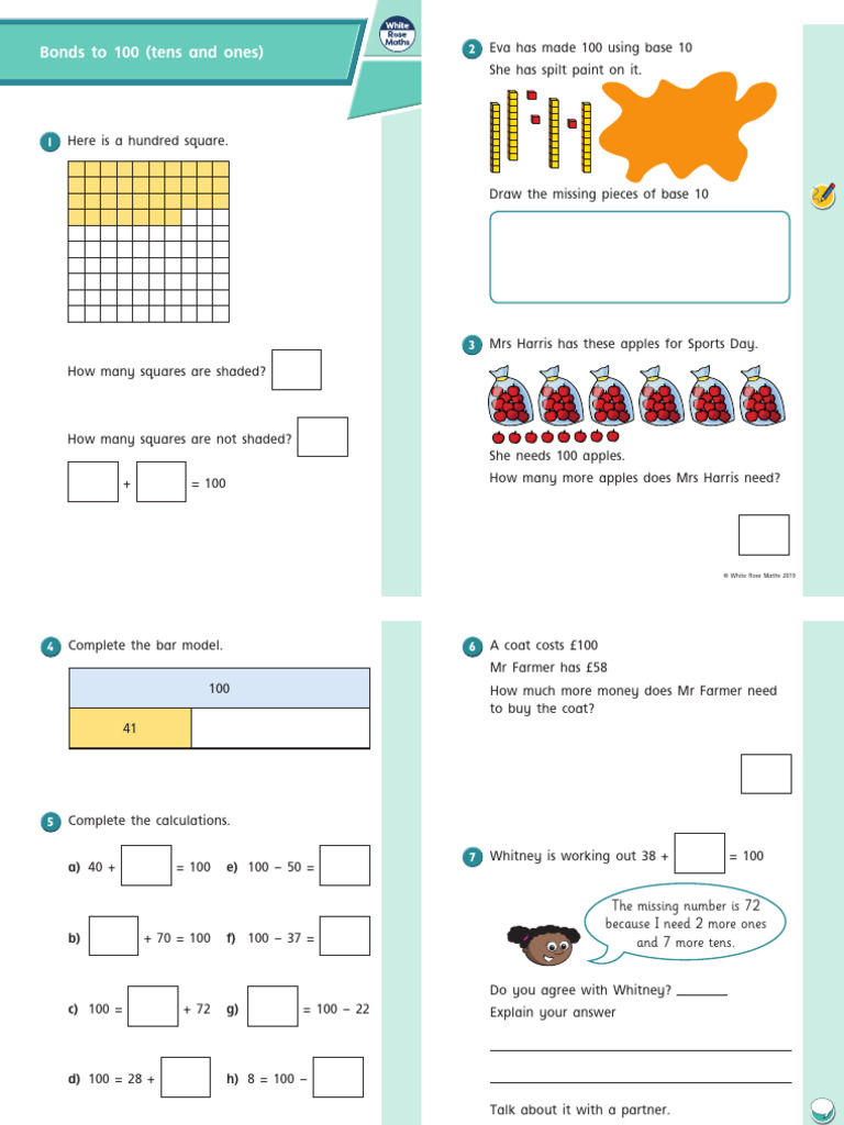 Y2 Lesson 4 Bonds To 100 Tens and Ones | PDF