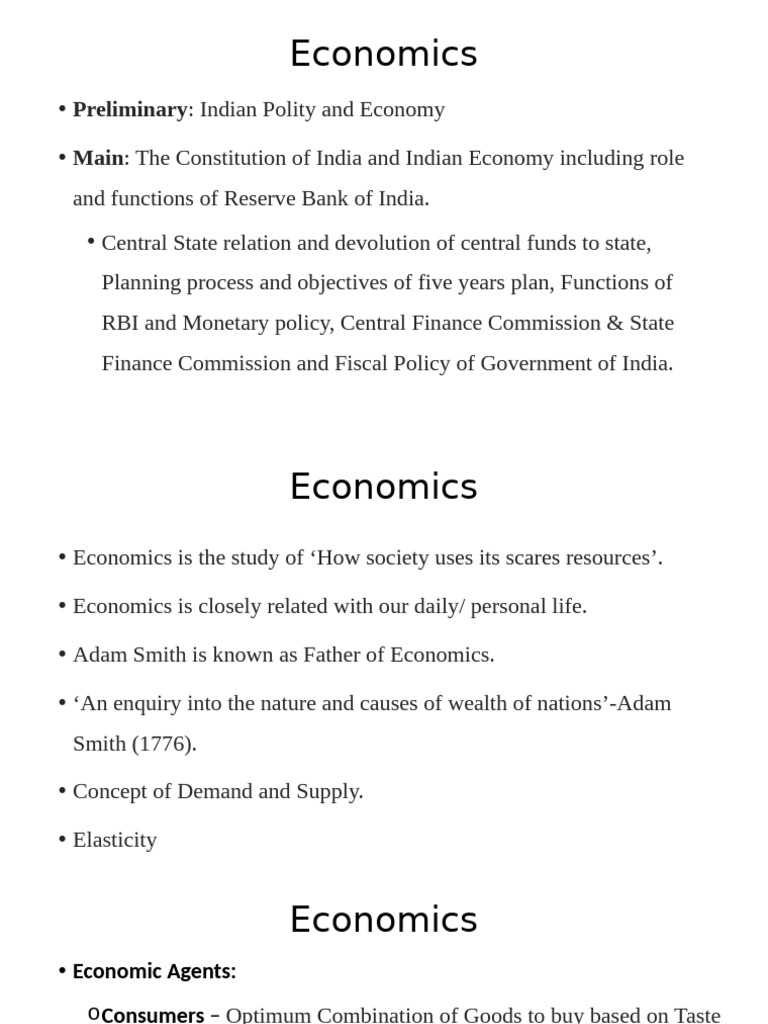 Overview of Indian Economy and Concepts | PDF | Economics | Macroeconomics