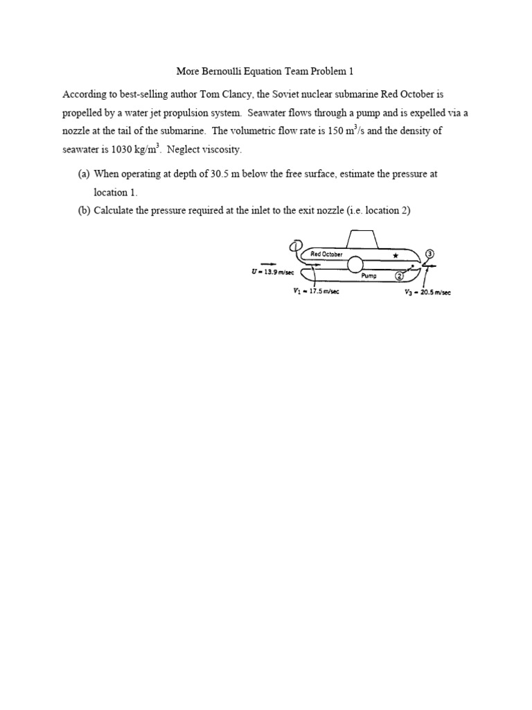 S18 MoreBernoulliEquation Problems | PDF