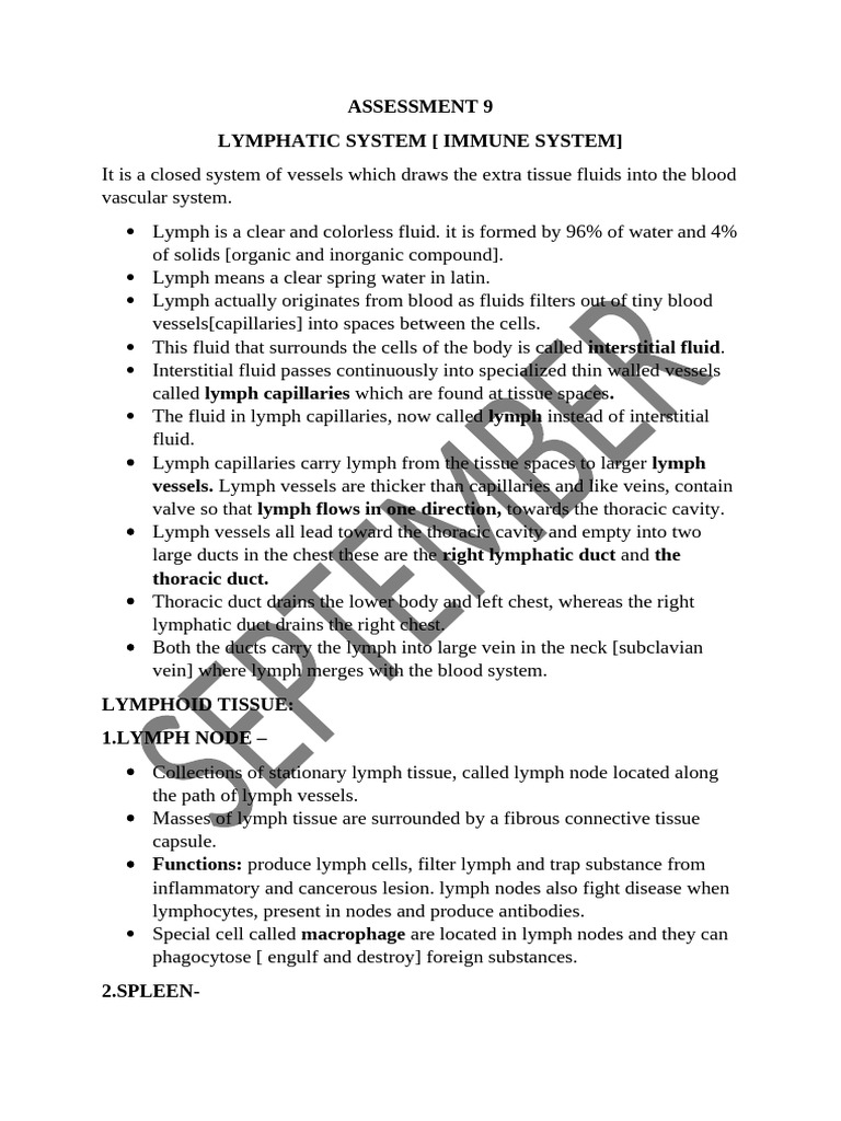 Lymphatic and Immune System Overview | PDF | Lymphatic System | Lymph