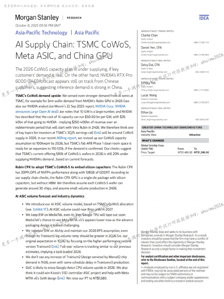 人工智能供应链：台积电 CoWoS、Meta ASIC 和中国 GPU-Asia-Pacific Technology-AI Supply ...