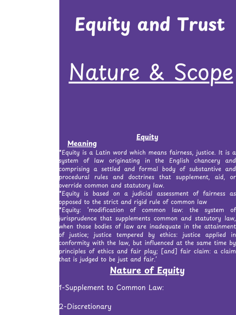Understanding Equity and Trust Law | PDF
