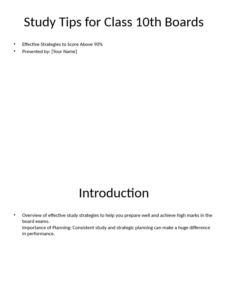 Top Study Tips for Class 10 Boards | PDF | Behavioural Sciences ...