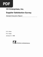 Supplier Satisfaction Survey Sample Executive Report