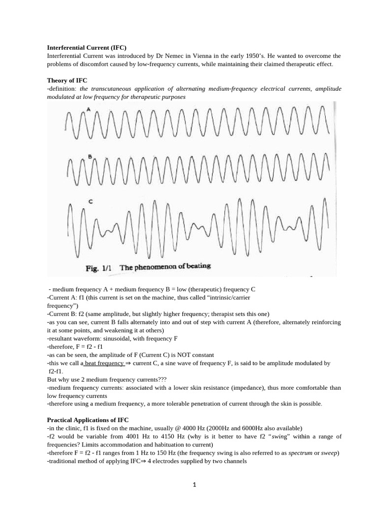 Interferential Current Therapy Explained | PDF | Edema | Amplitude