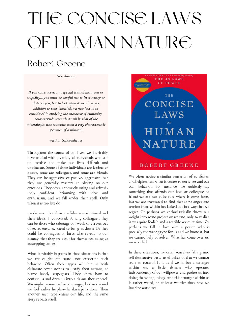 The Concise Laws of Human Nature | PDF | Emotions | Thought