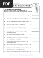 Spelling Correction Worksheet | PDF