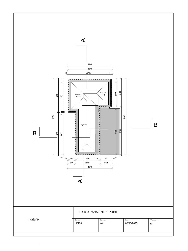 Toiture Compliquée : Plan et Détails | PDF