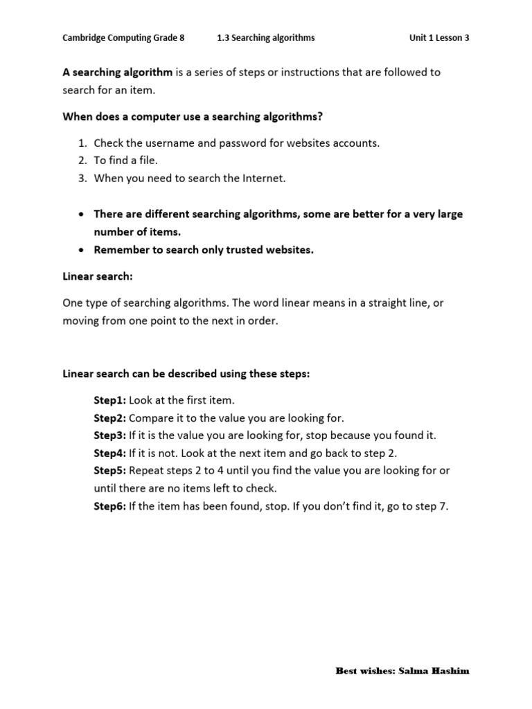 Understanding Linear Search Algorithms | PDF