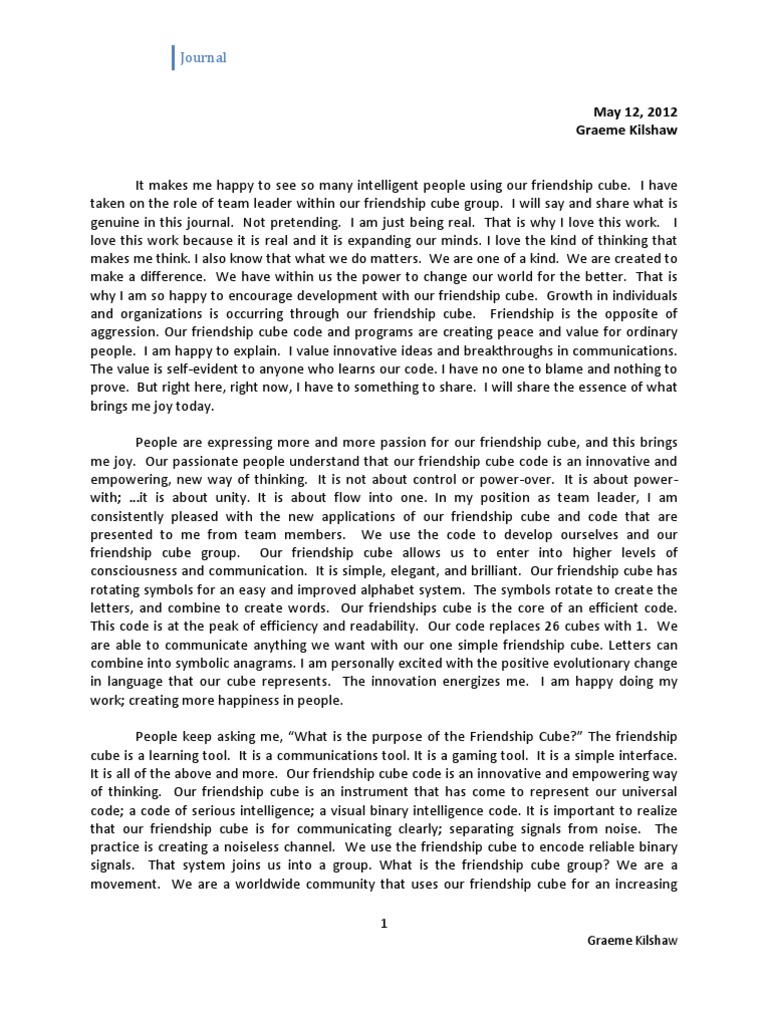 Empowering Communication with Friendship Cube | PDF | Friendship ...