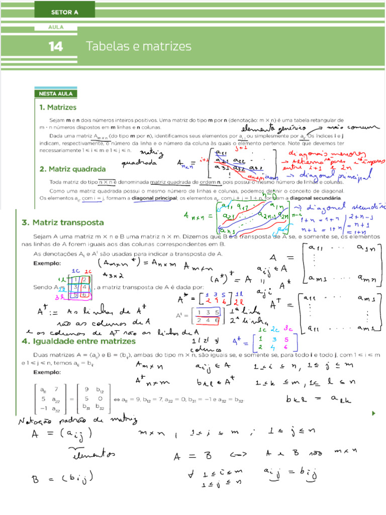 Matematica - A - Matrizes - 2025 09 15 Note 20 27 1 | PDF