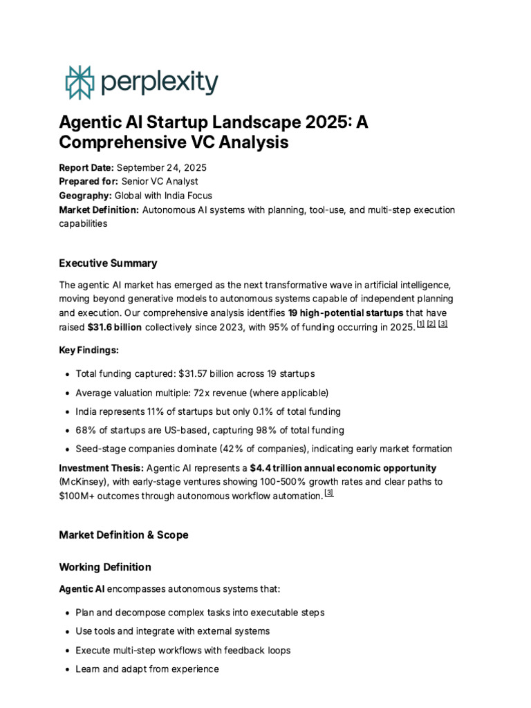 Agentic AI Startup Landscape 2025 - A Comprehensive | PDF | Artificial ...