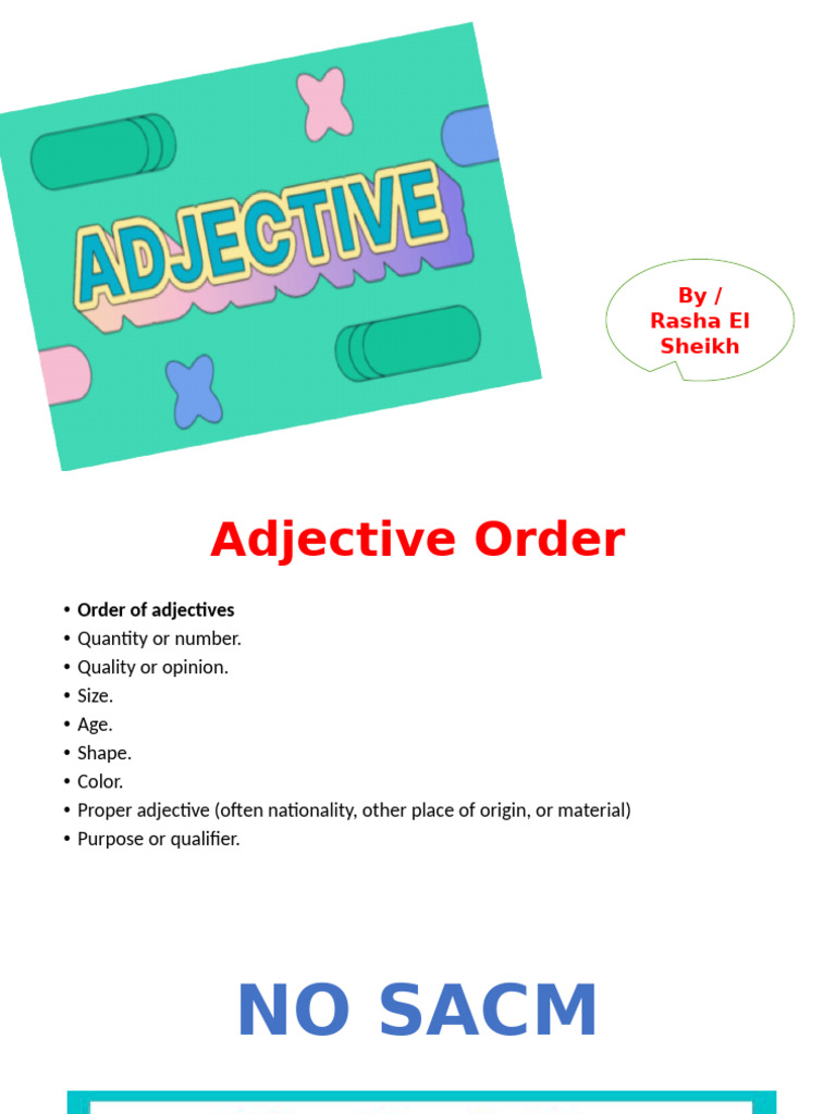 Adjective Order Explained | PDF