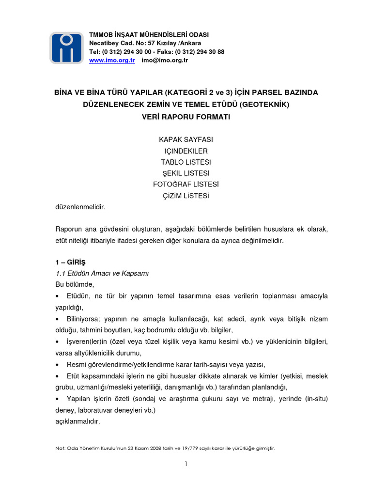Geoteknik Veri Raporu Formati | PDF