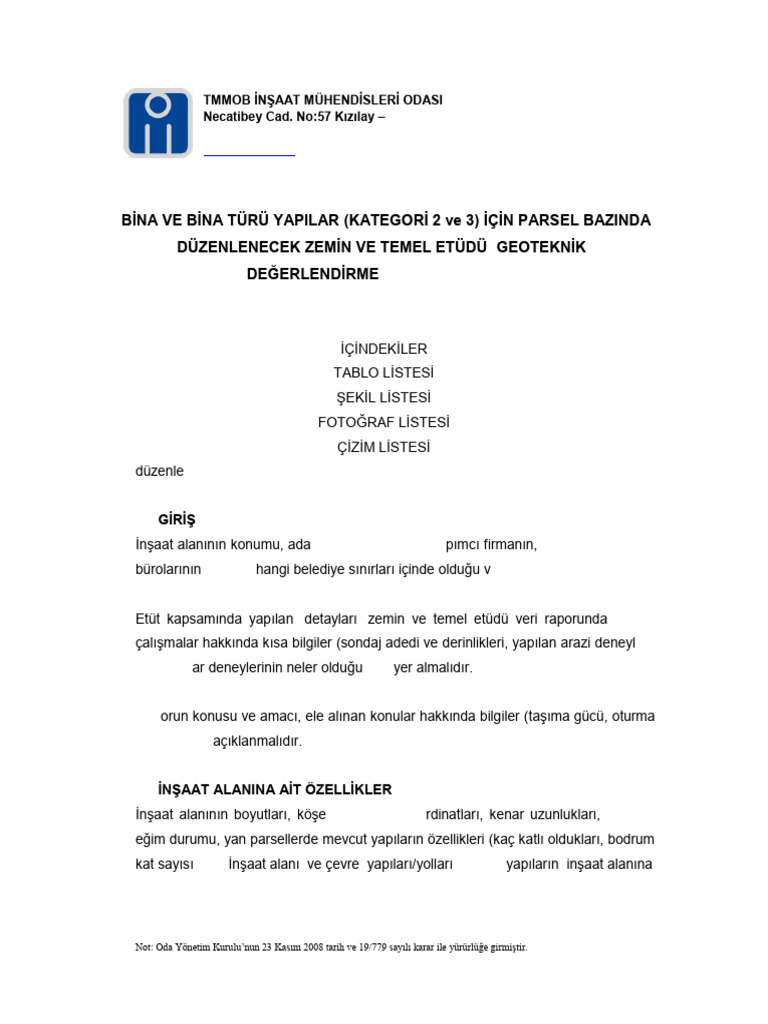 Geoteknik Degerlendirme Rapor Formati | PDF