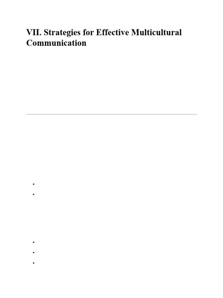 Effective Strategies for Multicultural Communication | PDF ...
